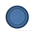 ゴールドリムセラミックディナーウェアセット付きの青いスタイル